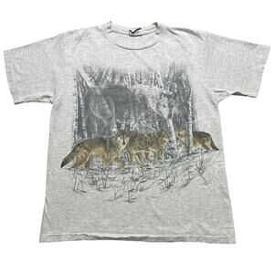 Vintage Turner Originals Wolf Pack T-Shirt Men's L Made‎ in USA Nature Animal